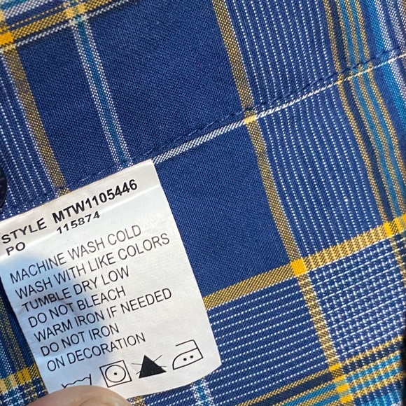 Cinch medium blue yellow button up - Picture 5 of 7